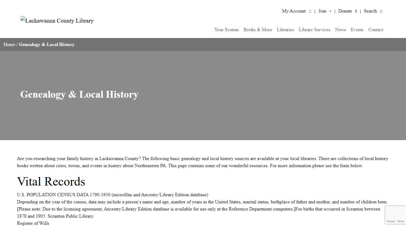 Genealogy & Local History - Lackawanna County Library System